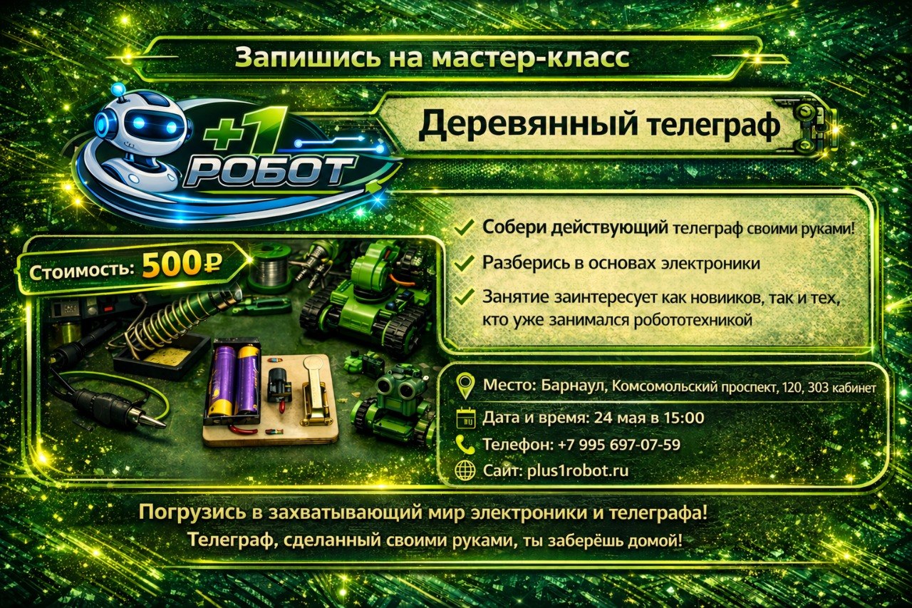 Афиша мастер-класса Деревянный телеграф